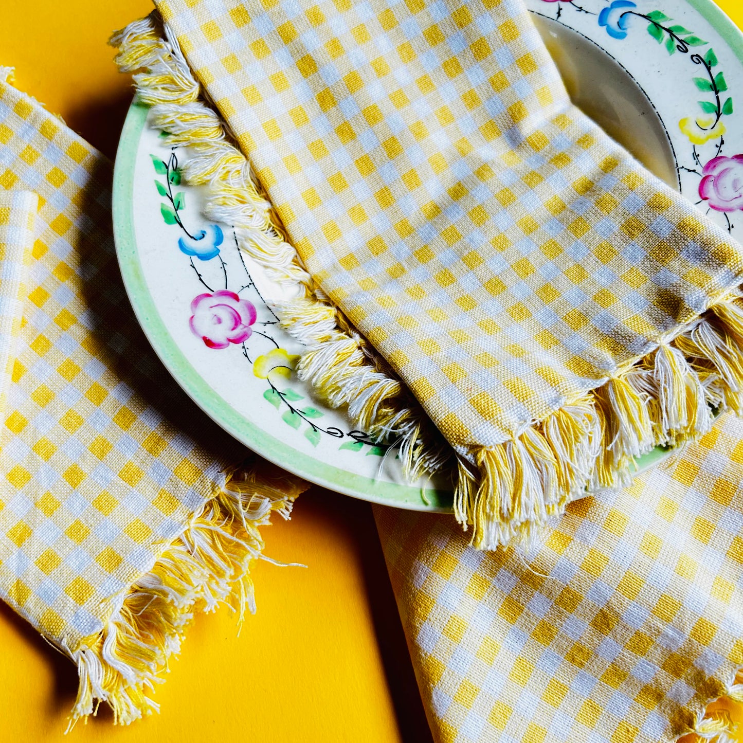 Marigold Checks Cotton Napkins