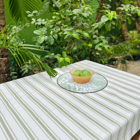 Farmer Stripe Green Tablecloth
