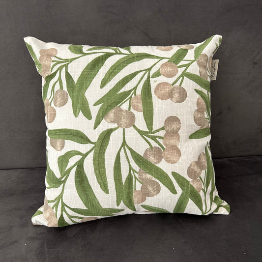 Green and Beige Fern Cushion Cover