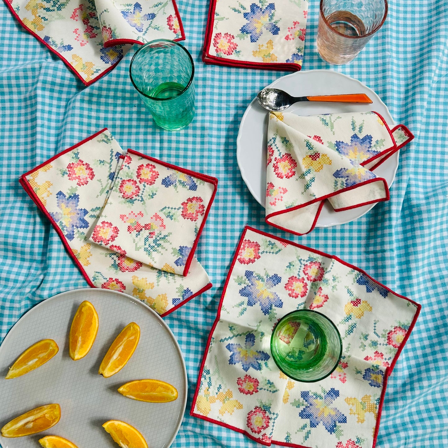 Pixel Petals Cocktail Napkin