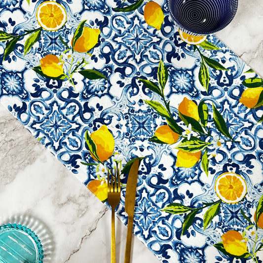 Summer Lemons Cotton Runner