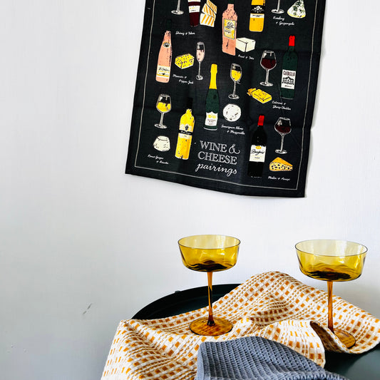 Wine & Cheese Kitchen towel set