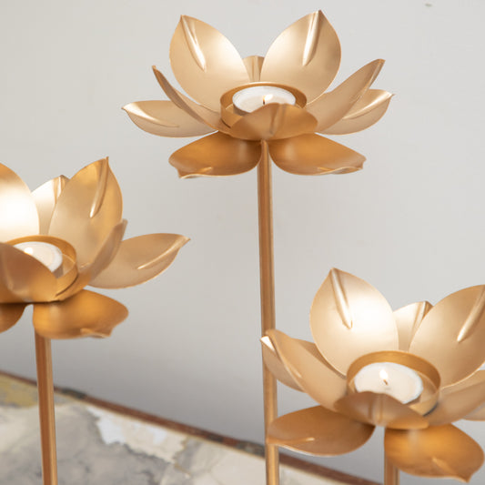 Lotus Candle / Tea light Stand Set