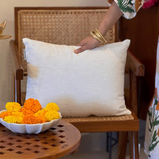 Athena White Gold Cushion Cover