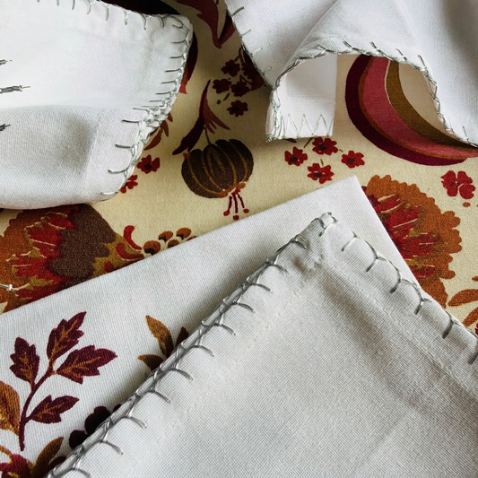 Blanket Stitch Napkin - Silver
