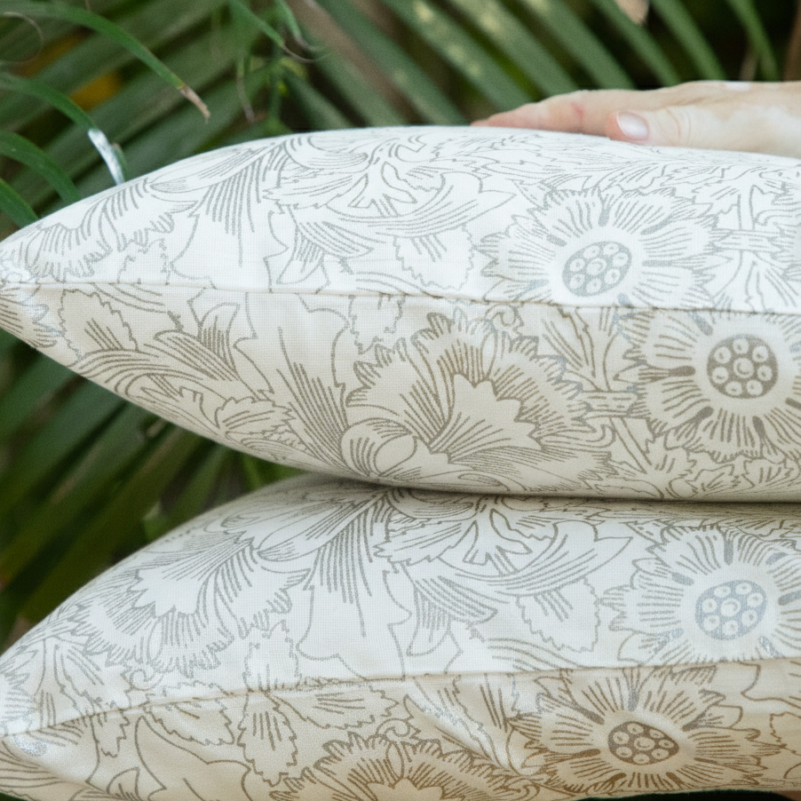 Fiore Silver Cushion Cover Set