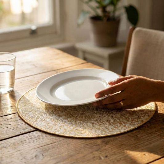 Geo Gold Round Placemat