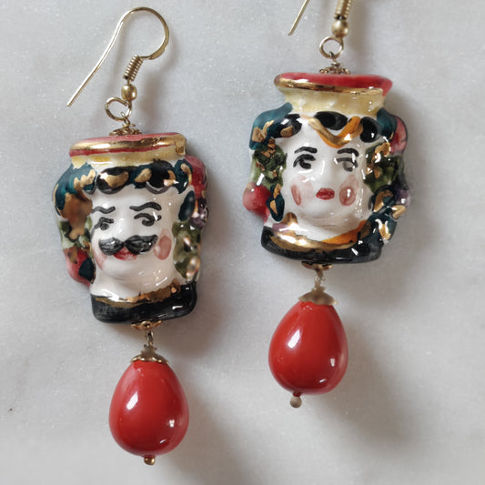 Sicilian Couple - Ceramic Earrings