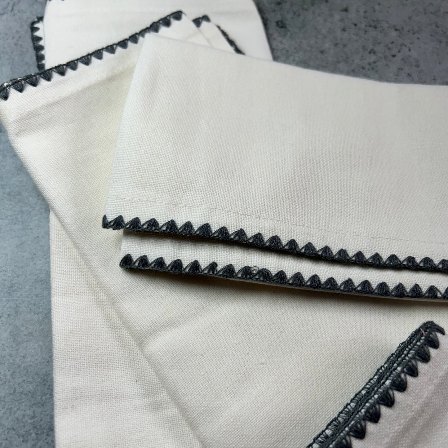 Emma White Embroidered Napkin