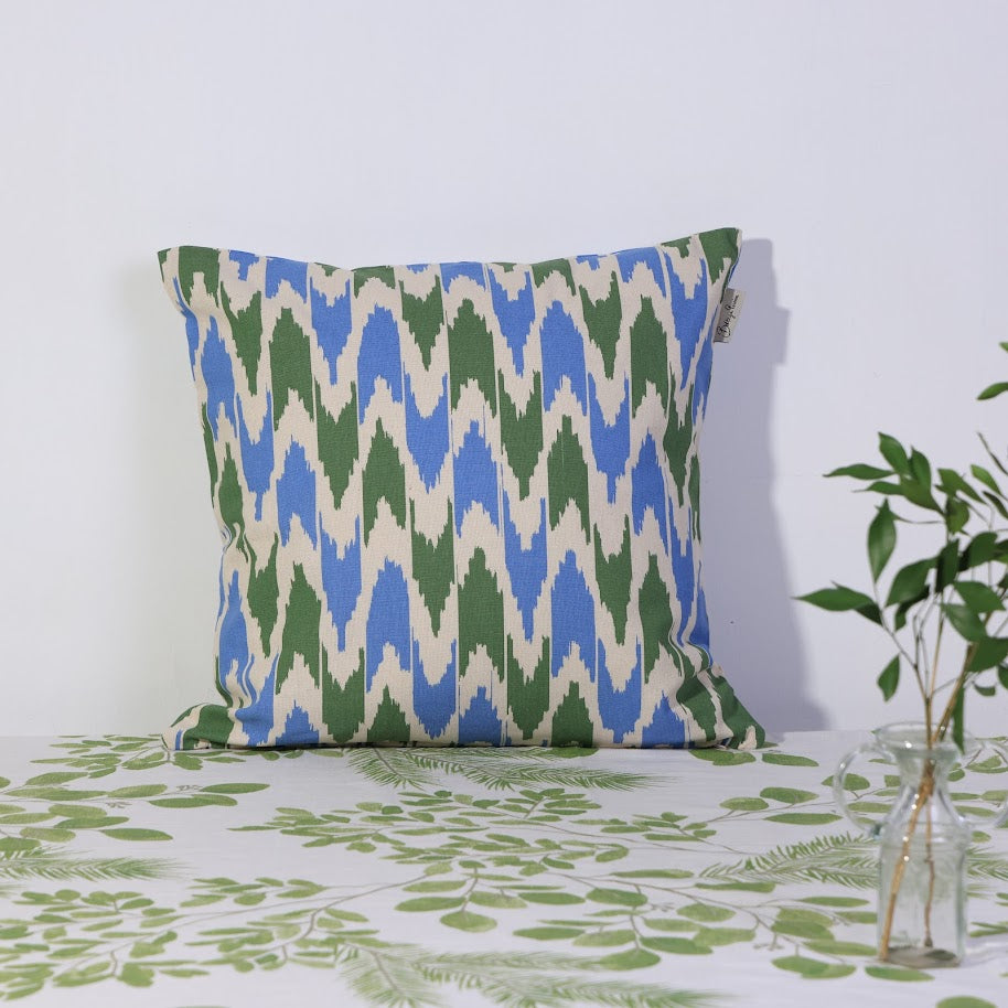 Ikat Blue Cushion