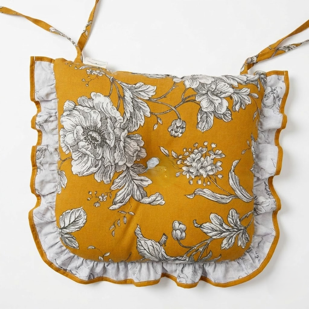 Imperial Bloom Chair Pads with Ties