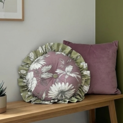 Pistachio Petal Frill Cushion