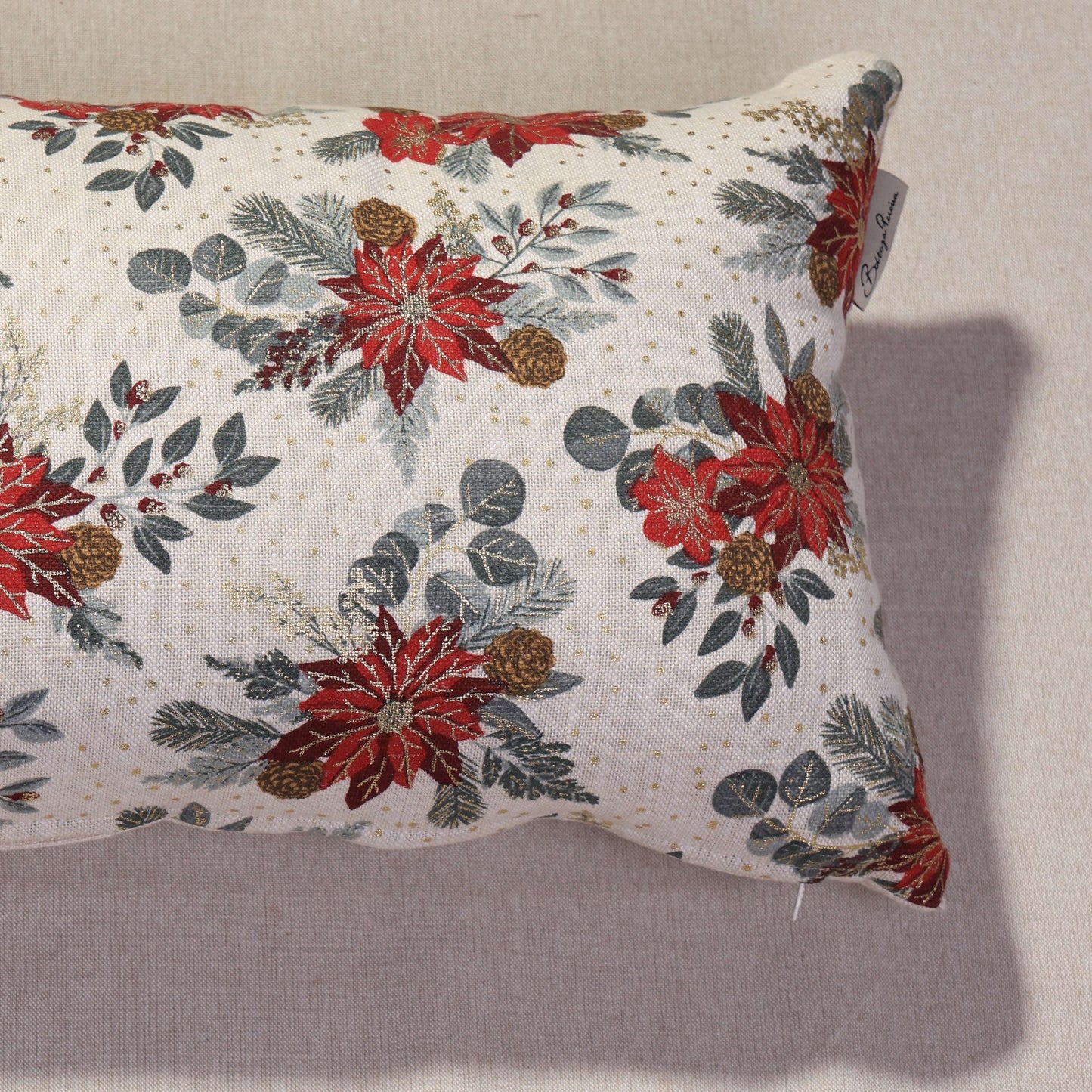 Pointsettia Red Cushion Cover