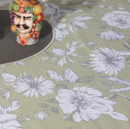 Magna Rose Tablecloth - Pistachio