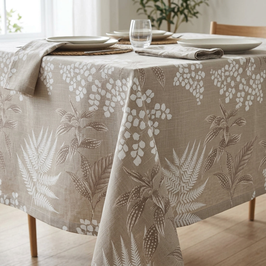Stain Proof Maria Beige Tablecloth