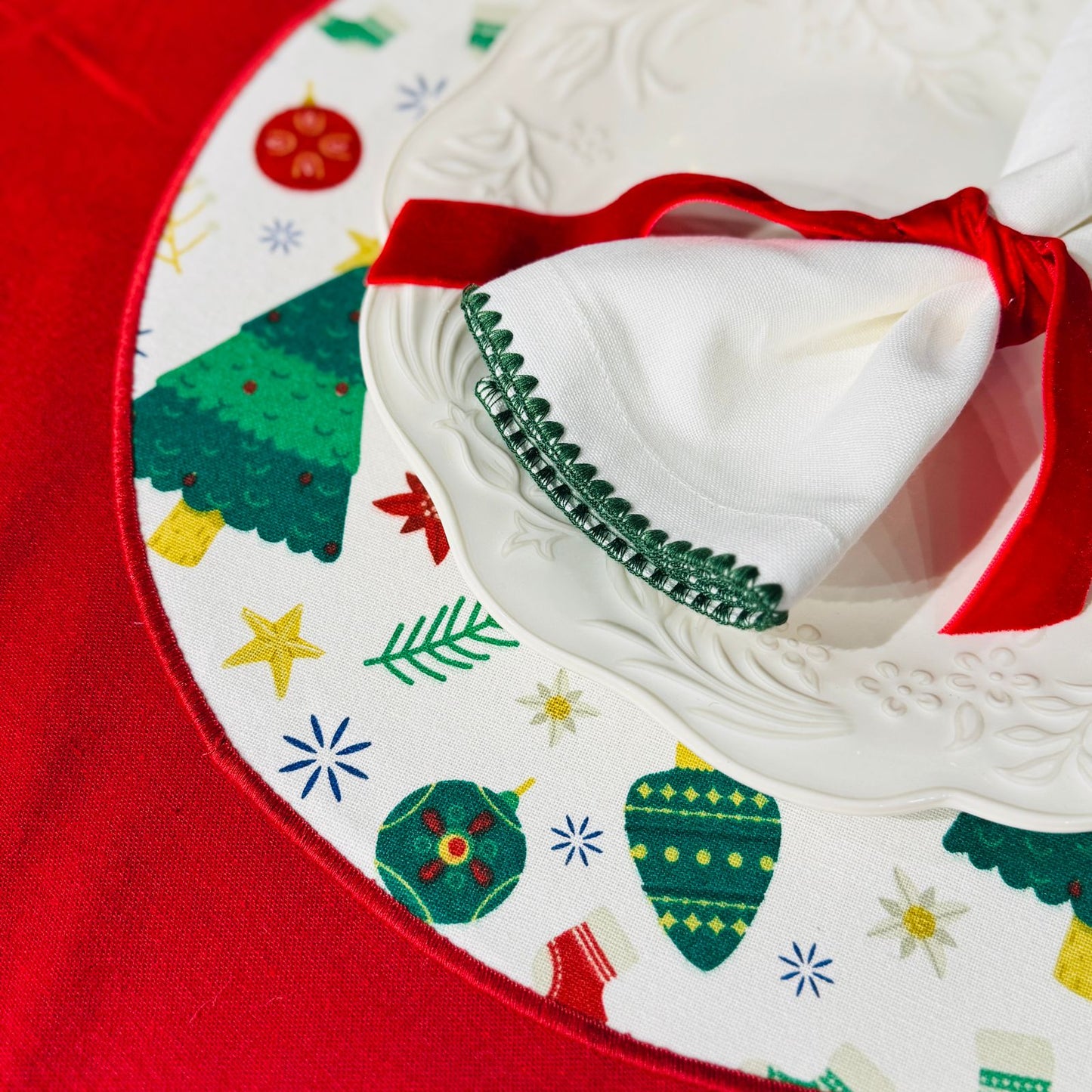 Emma White Embroidered Napkin