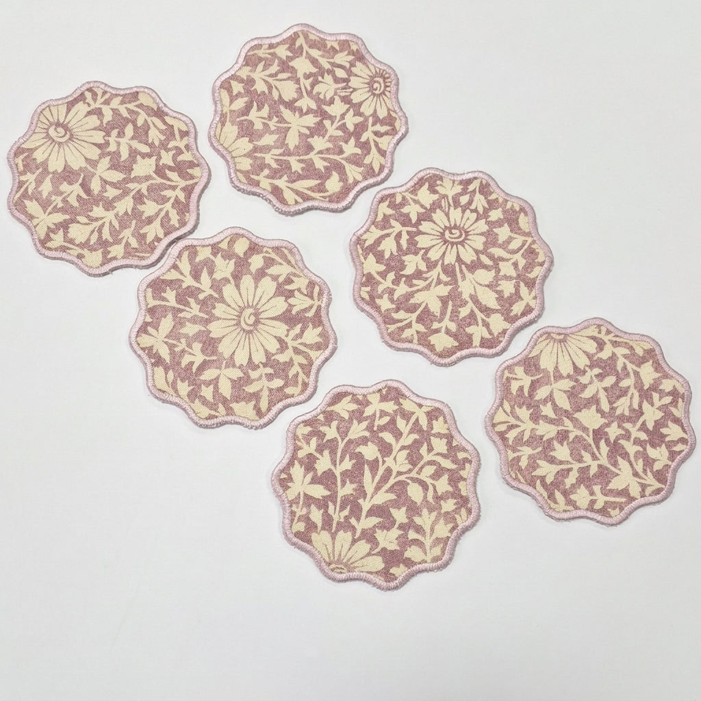 Vintage Bloom Coaster – Dusty Rose