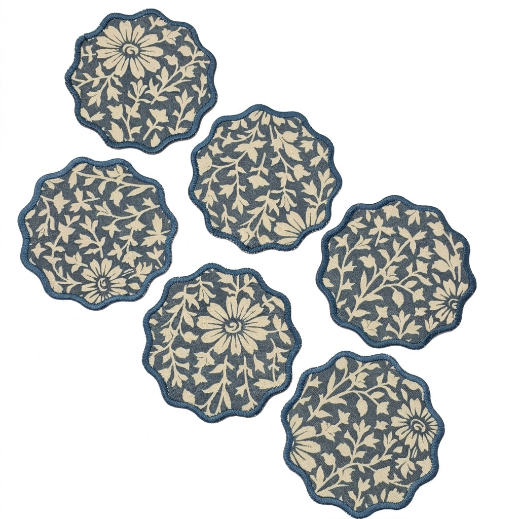 Vintage Bloom Coaster -Blue