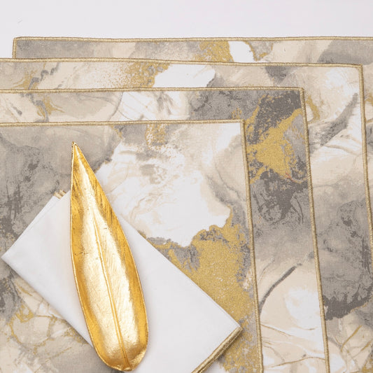 Gold Calacatta Marble Placemat Set