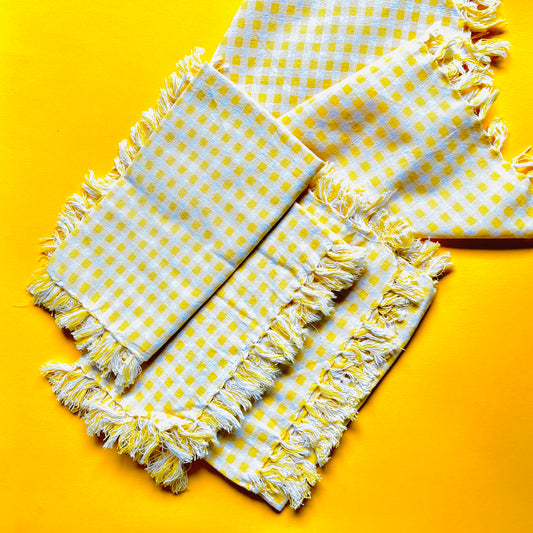 Marigold Checks Cotton Napkins