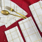 Gold Check Napkin Set