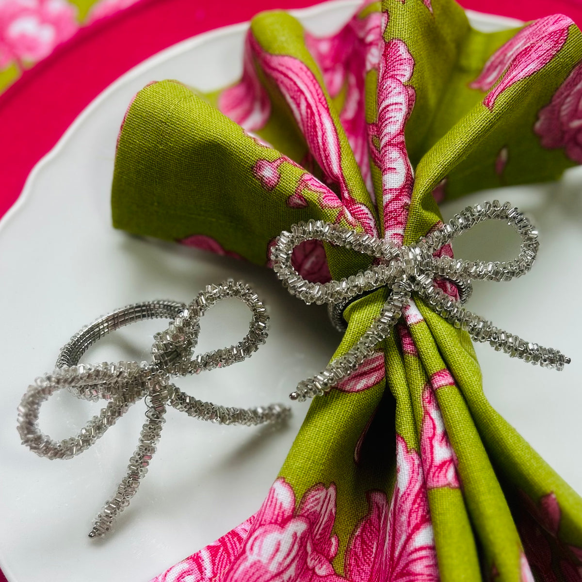 Bow - Silver Napkin rings