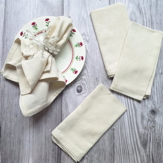 Glimmer Cream & Silver Napkin