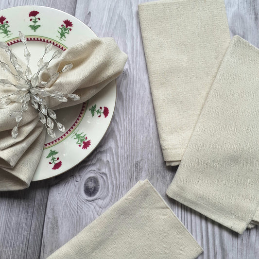 Glimmer Cream & Silver Napkin