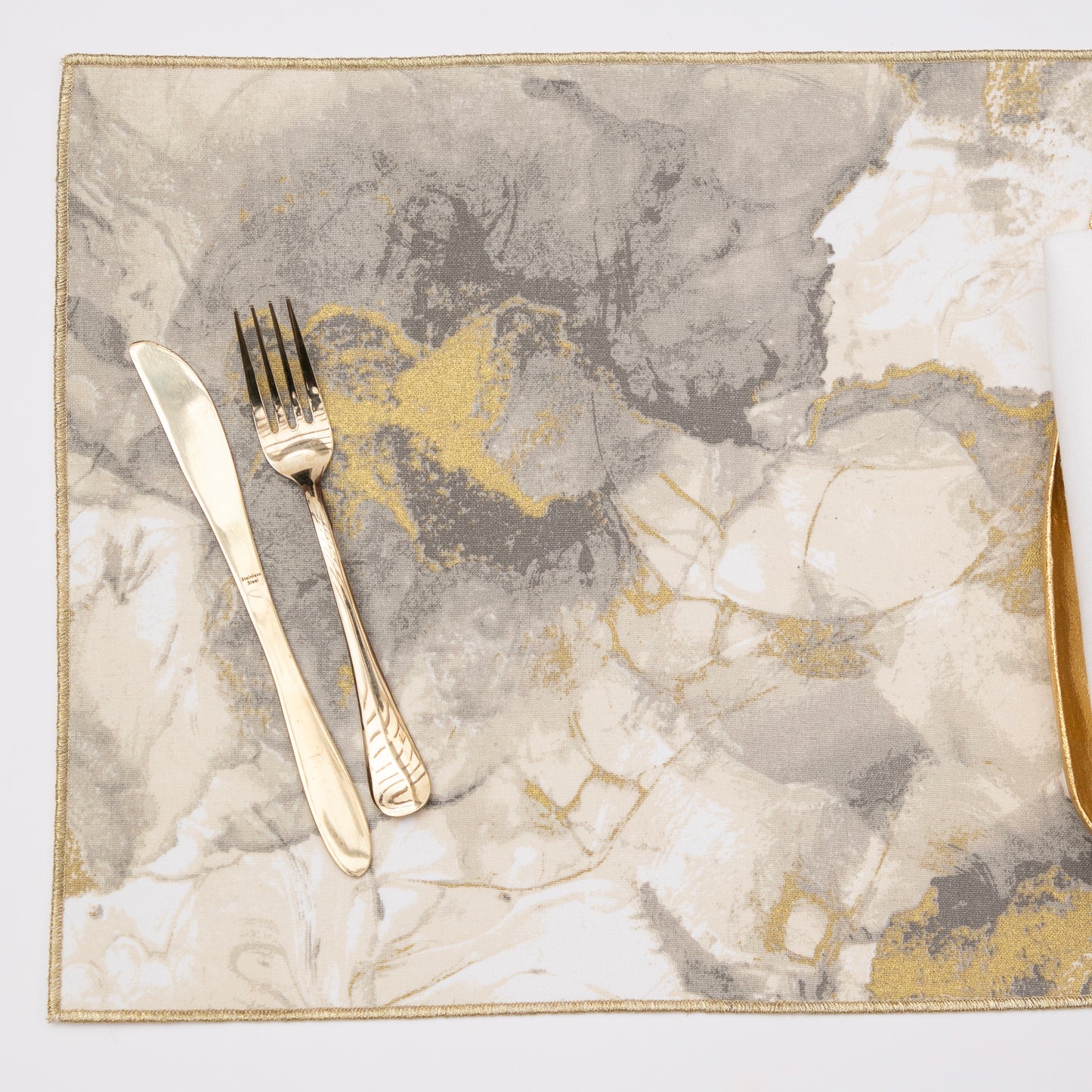 Gold Calacatta Marble Placemat Set