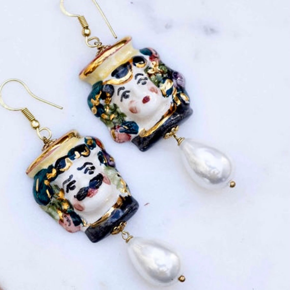 Sicilian Couple - Ceramic Earrings