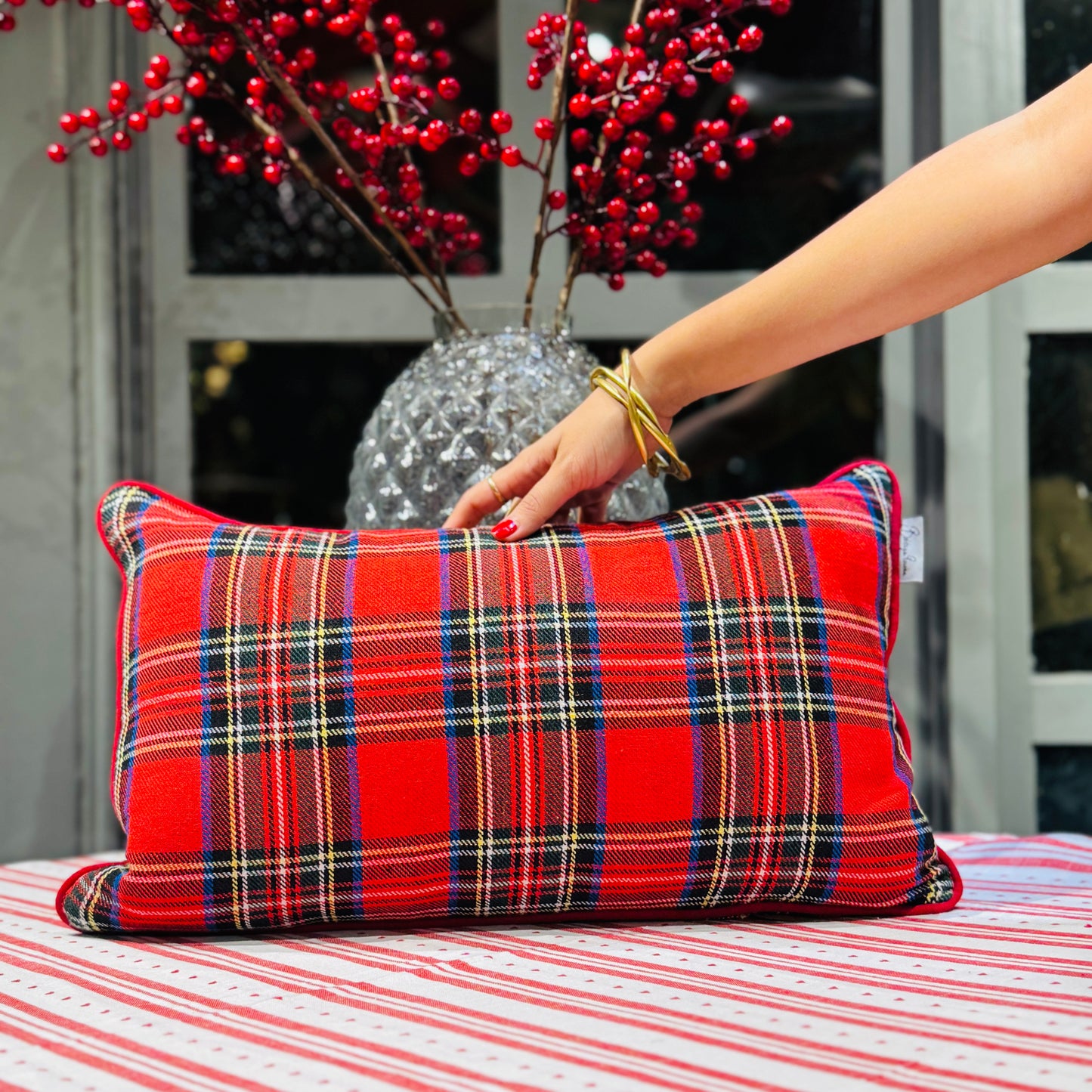 Tartan Red Cushion