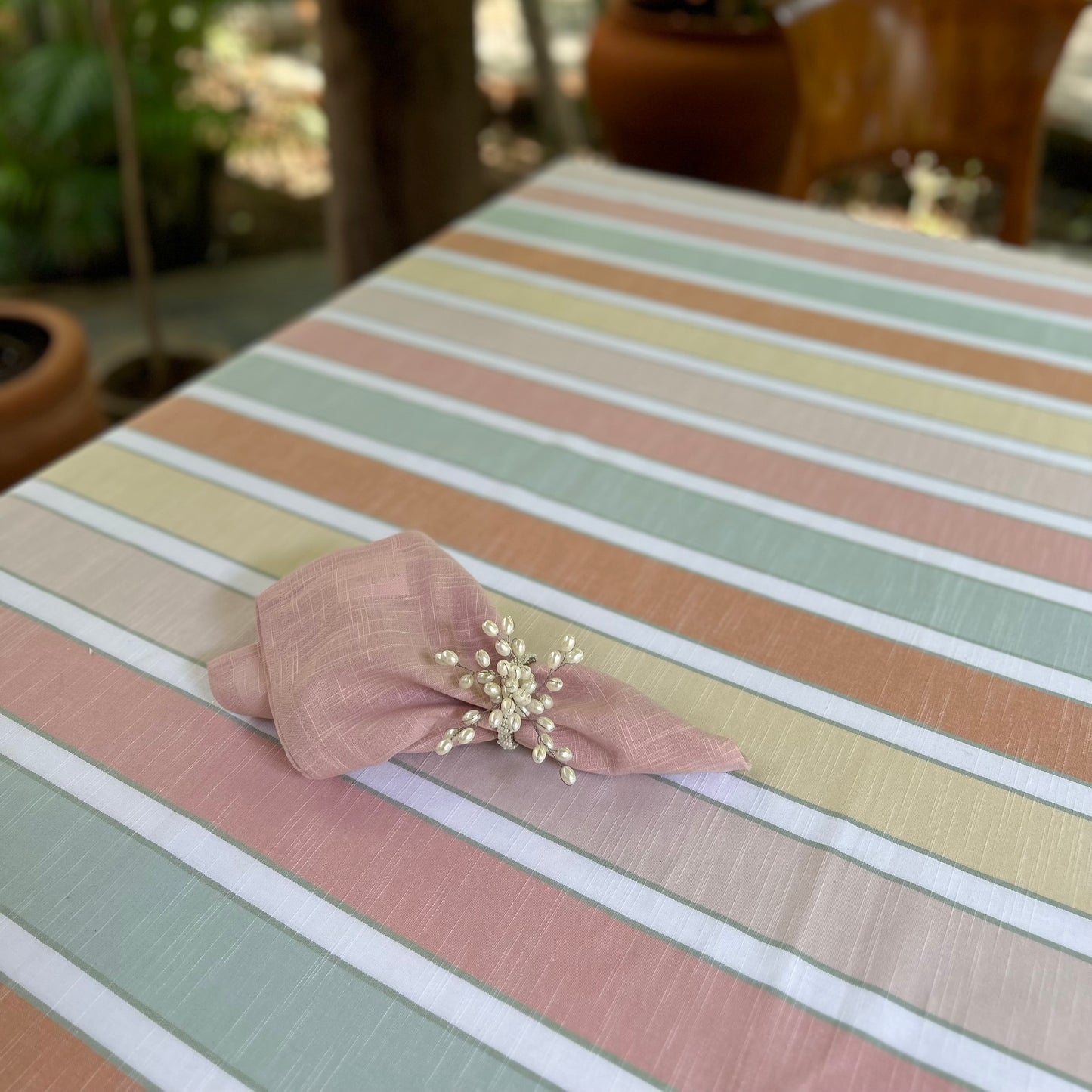 Pastel Stripe Tablecloth