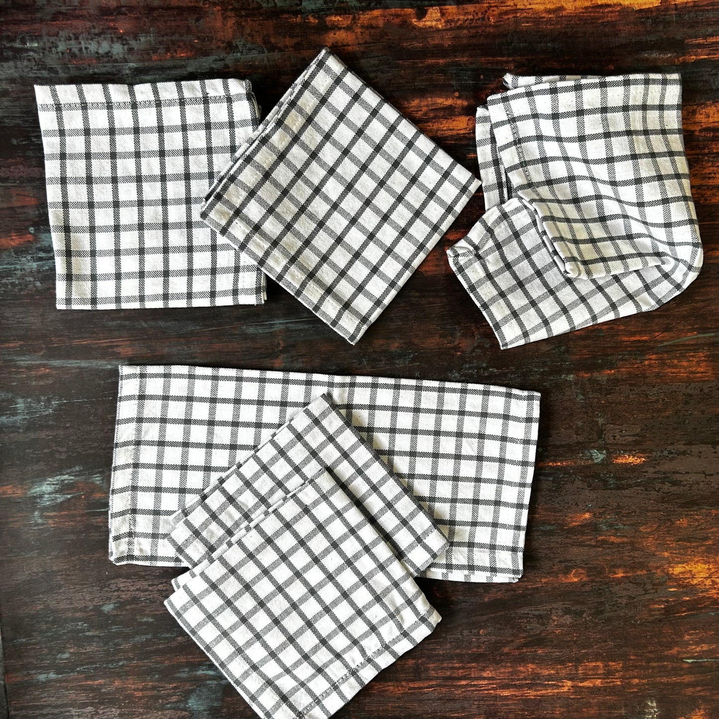 Cottage Check Cocktail Napkin