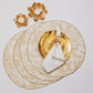 Fiore Gold-  Round Embroidered Placemat set