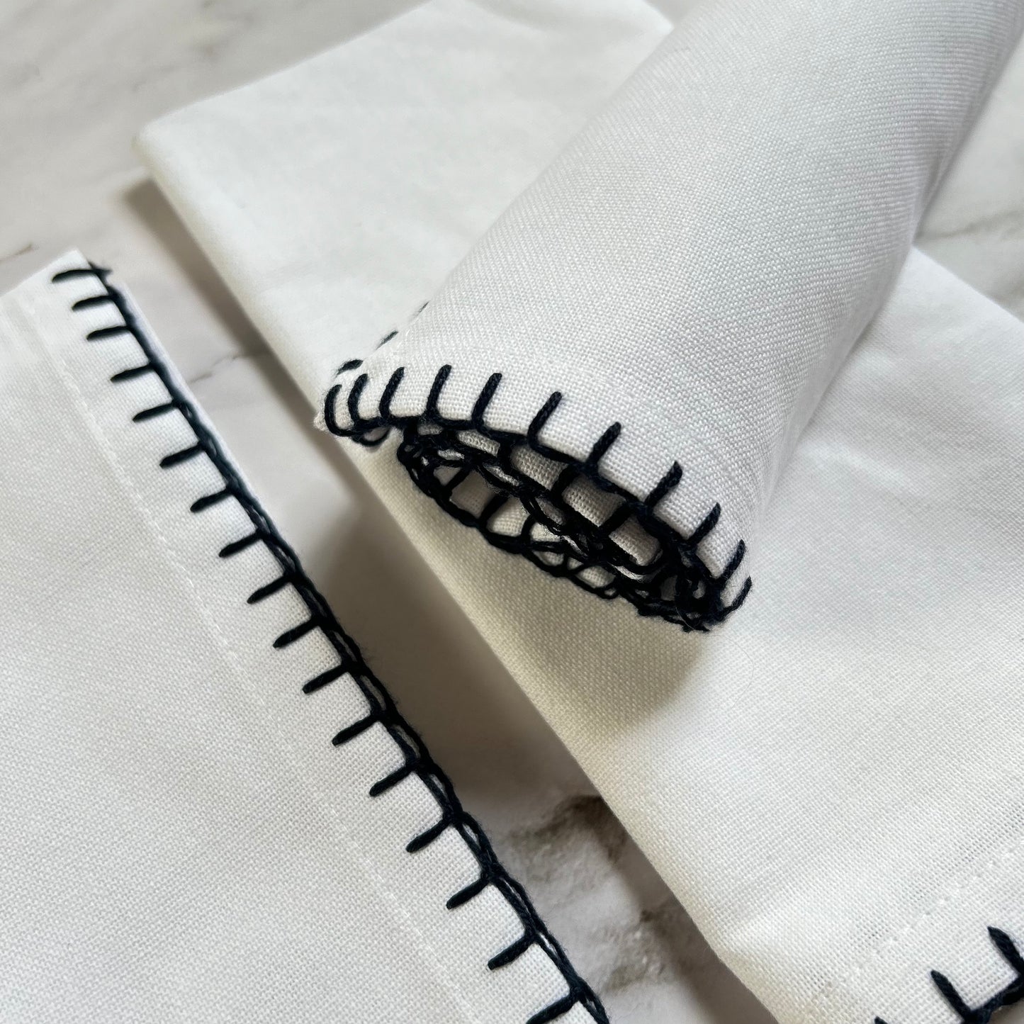 Aura- White Woven Embroidered  Napkin