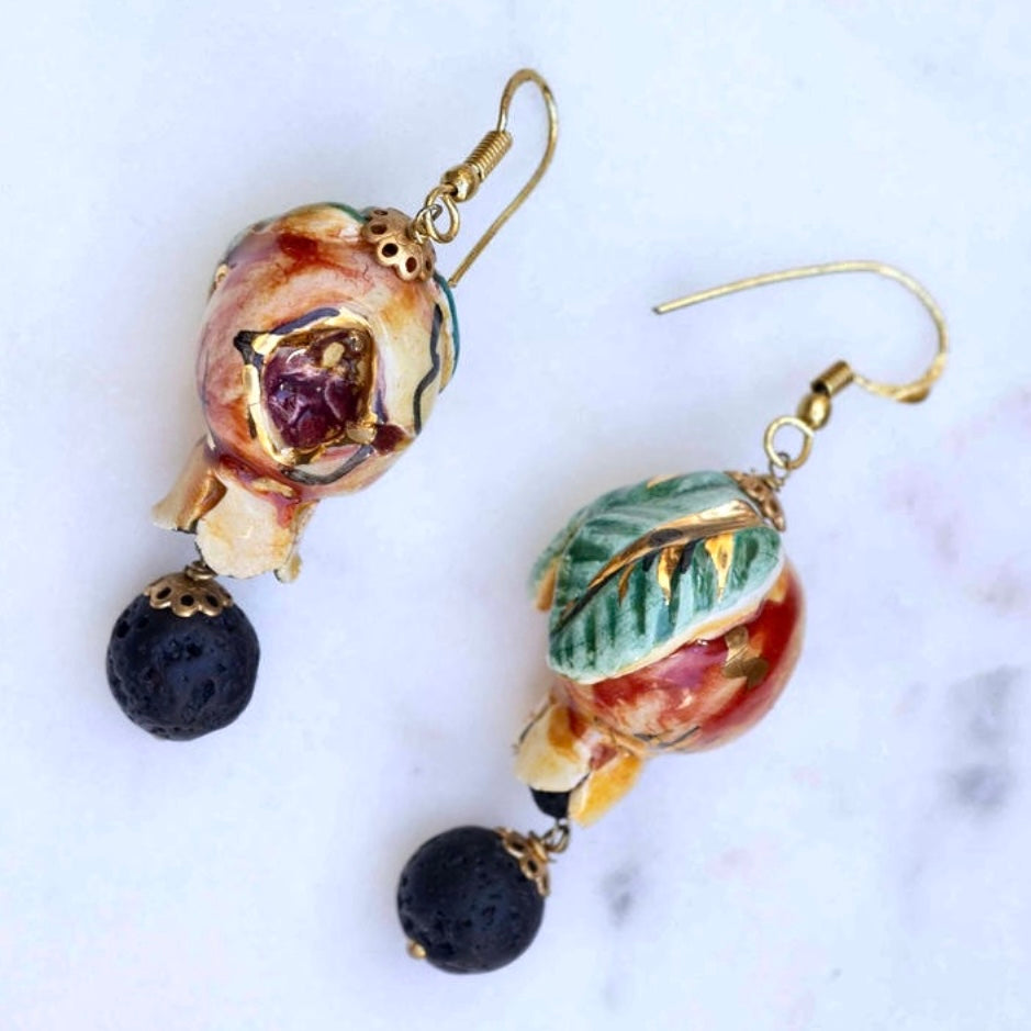 Pomegranates - Ceramic Earrings