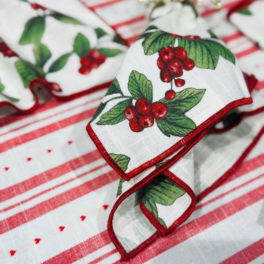 Merry Berry Embroidery Napkin