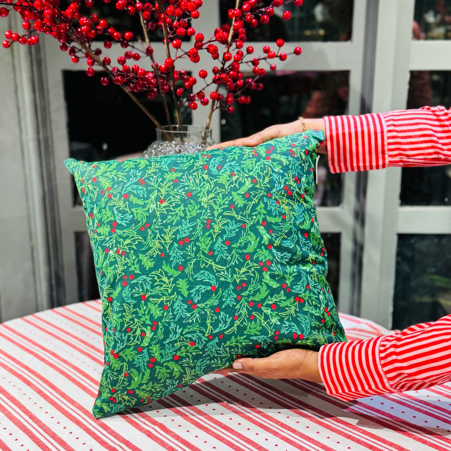 Berry Green Cushion Cover