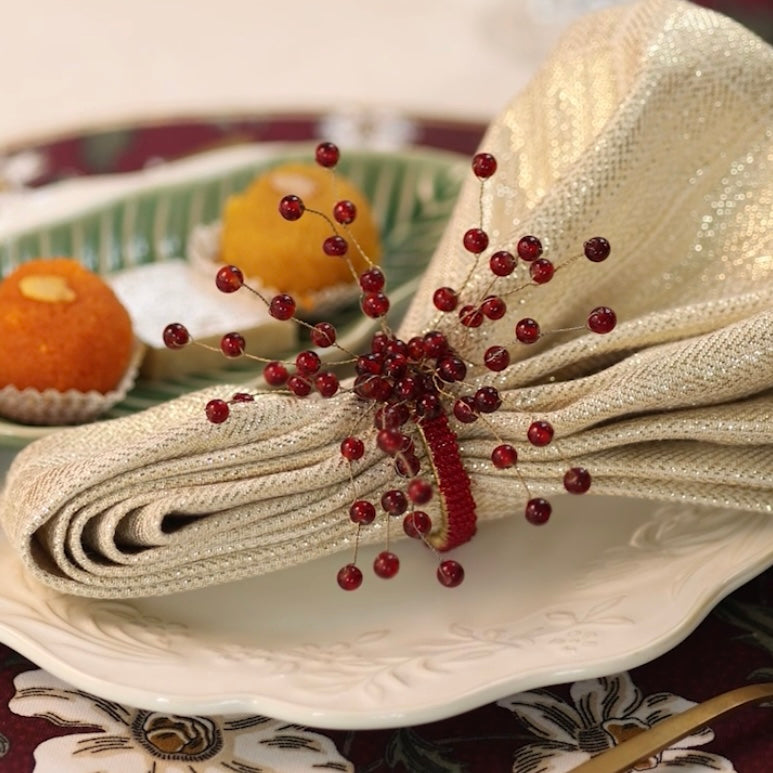 Bobble Red- Napkin Rings (Set of 2)