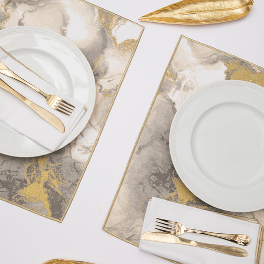 Gold Calacatta Marble Placemat Set