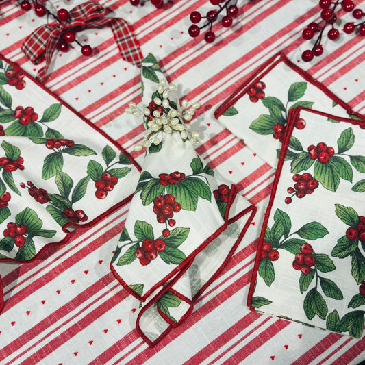 Merry Berry Embroidery Napkin