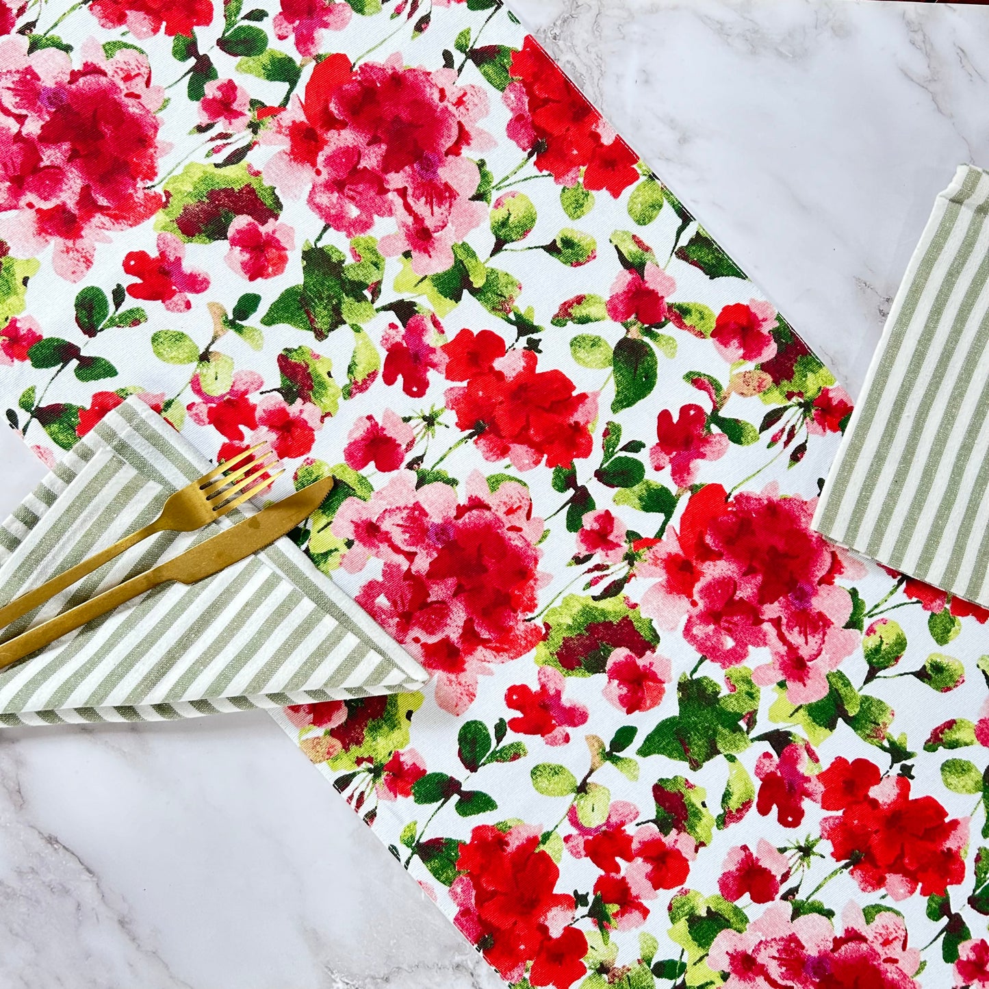 Cherry Blossom Cotton Runner