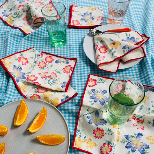 Pixel Petals Cocktail Napkin