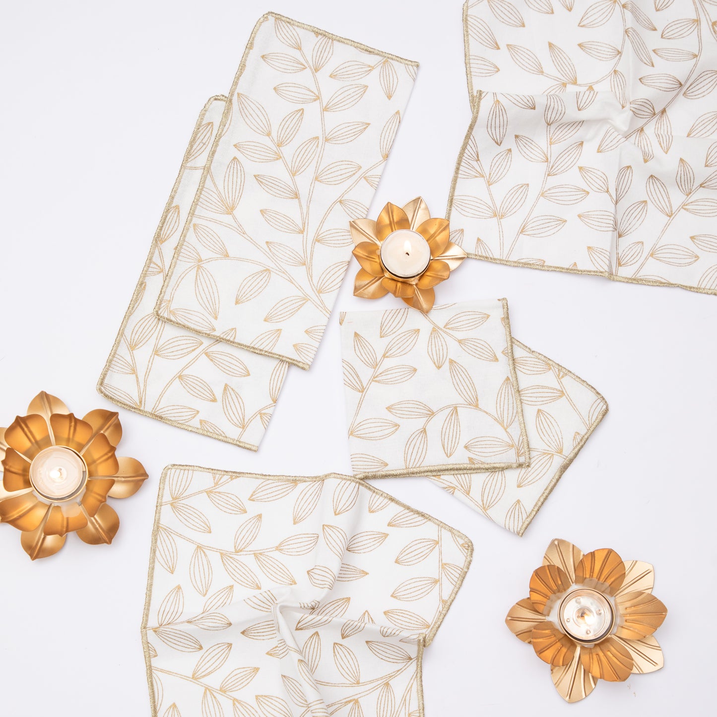 Feuille Gold Cocktail Napkin