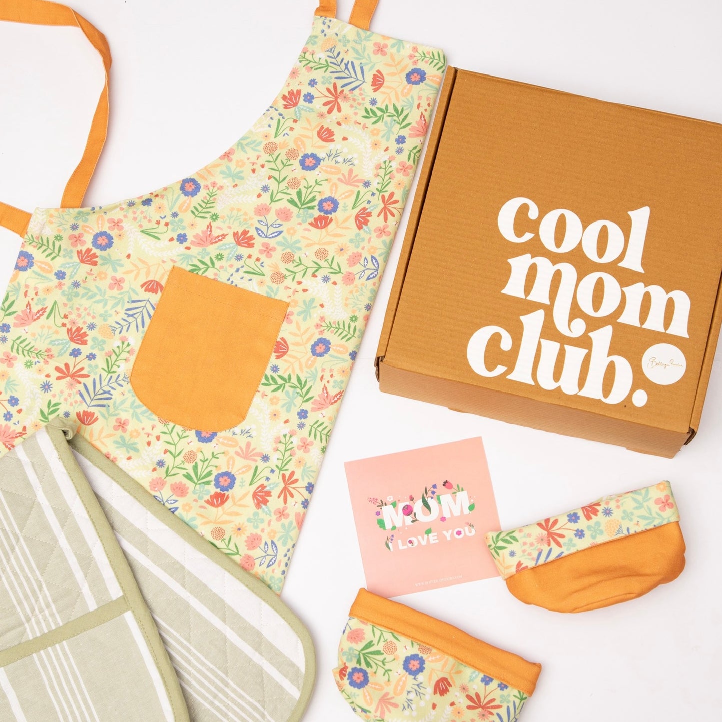 Cooking lover set - Apron, Basket & Double Mitt Gift set