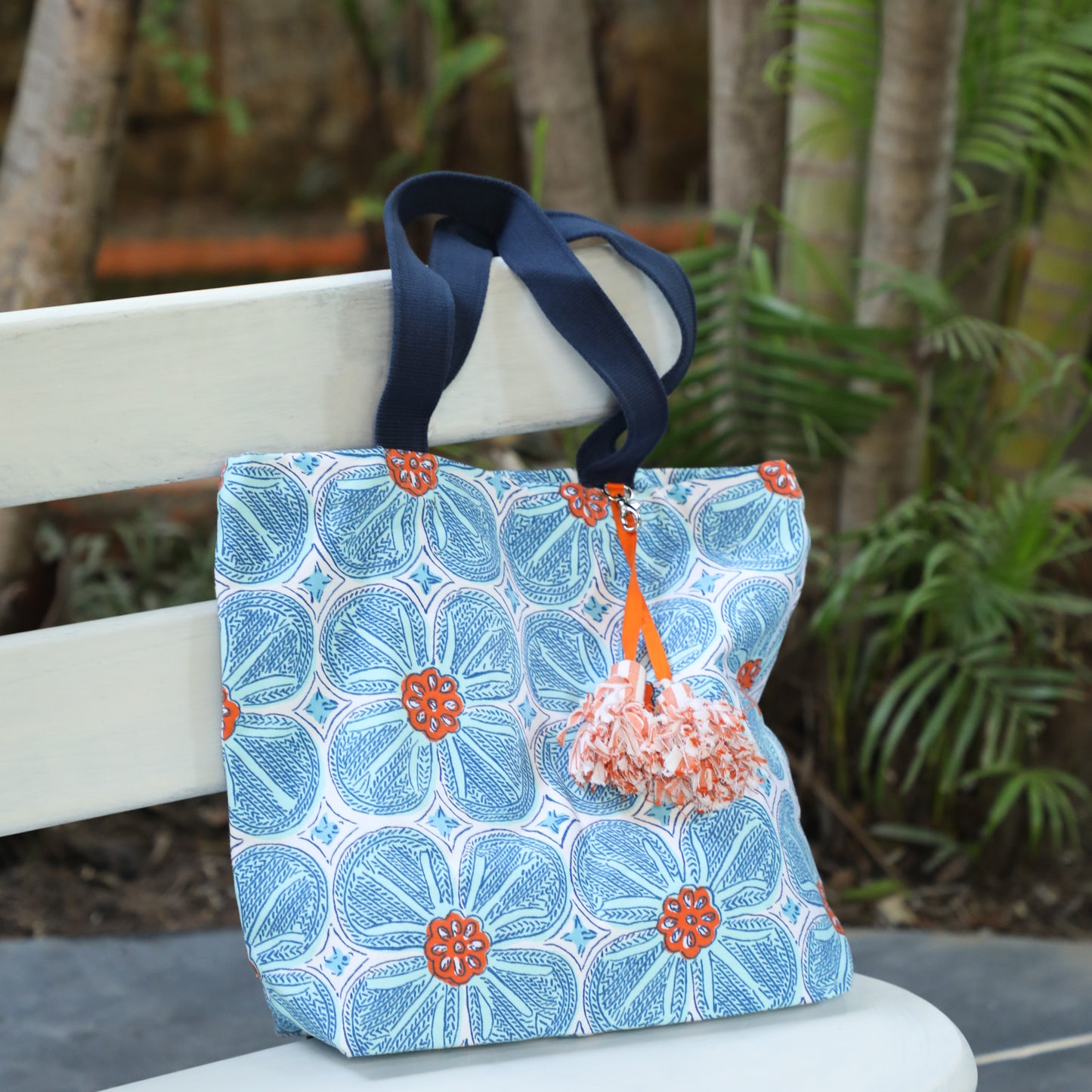 Art Bloom Tote - Blue