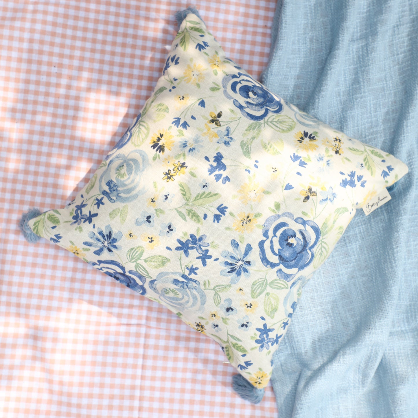 Serene Petal Blue Cushion Cover