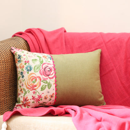 Serene Petal Green Cushion Cover