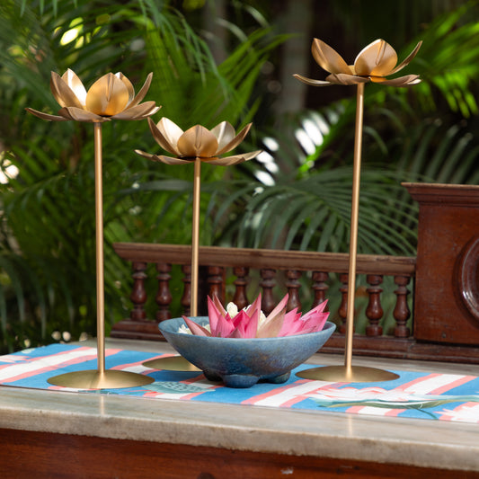 Lotus Candle / Tea light Stand Set