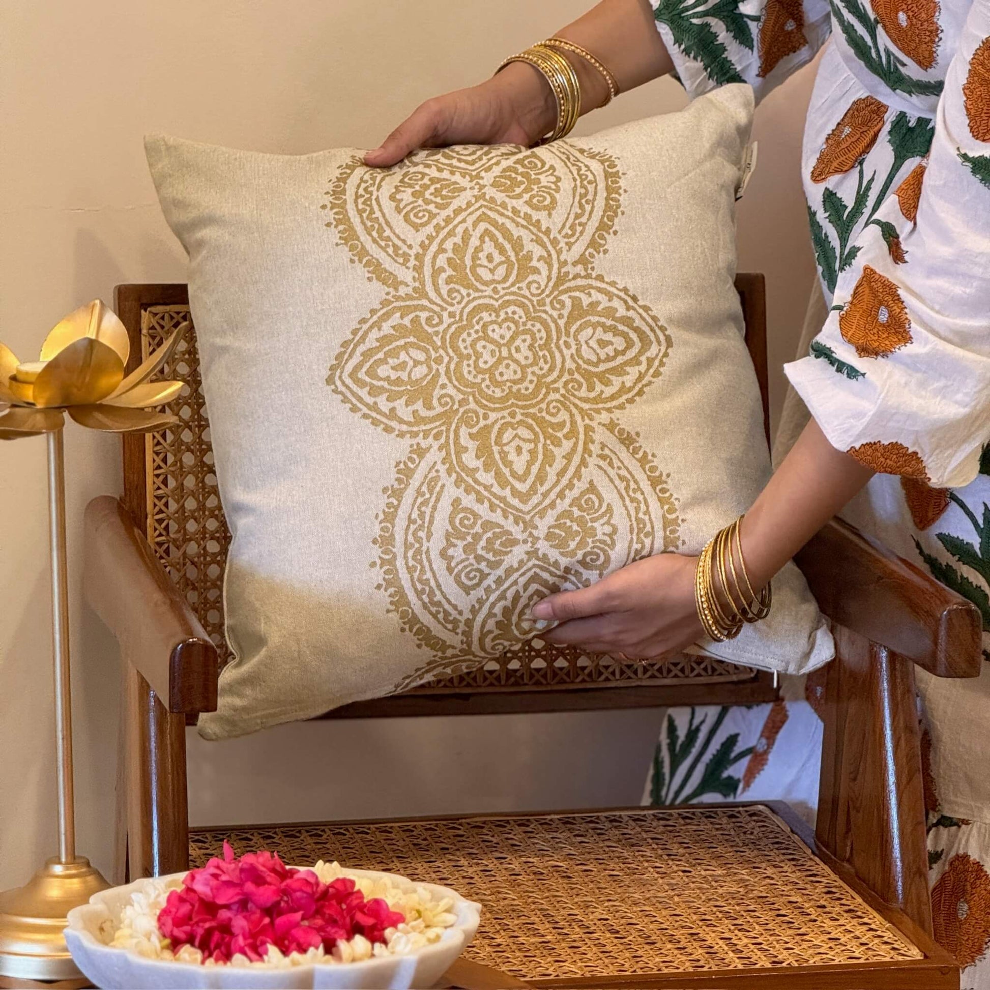 Athena Sand Cushion Cover – Bottega Pereira - Main Image